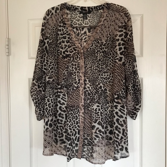Style & Co. Animal Leopard Print Top, XL - Picture 1 of 7